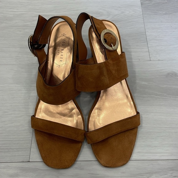 Ted Baker Azmara Suede Block Heel Sandals - Picture 2 of 16